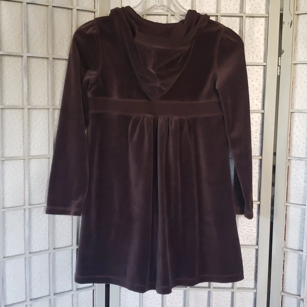 GAP nwt brown velvet hoodie girls long sleeve dress 10